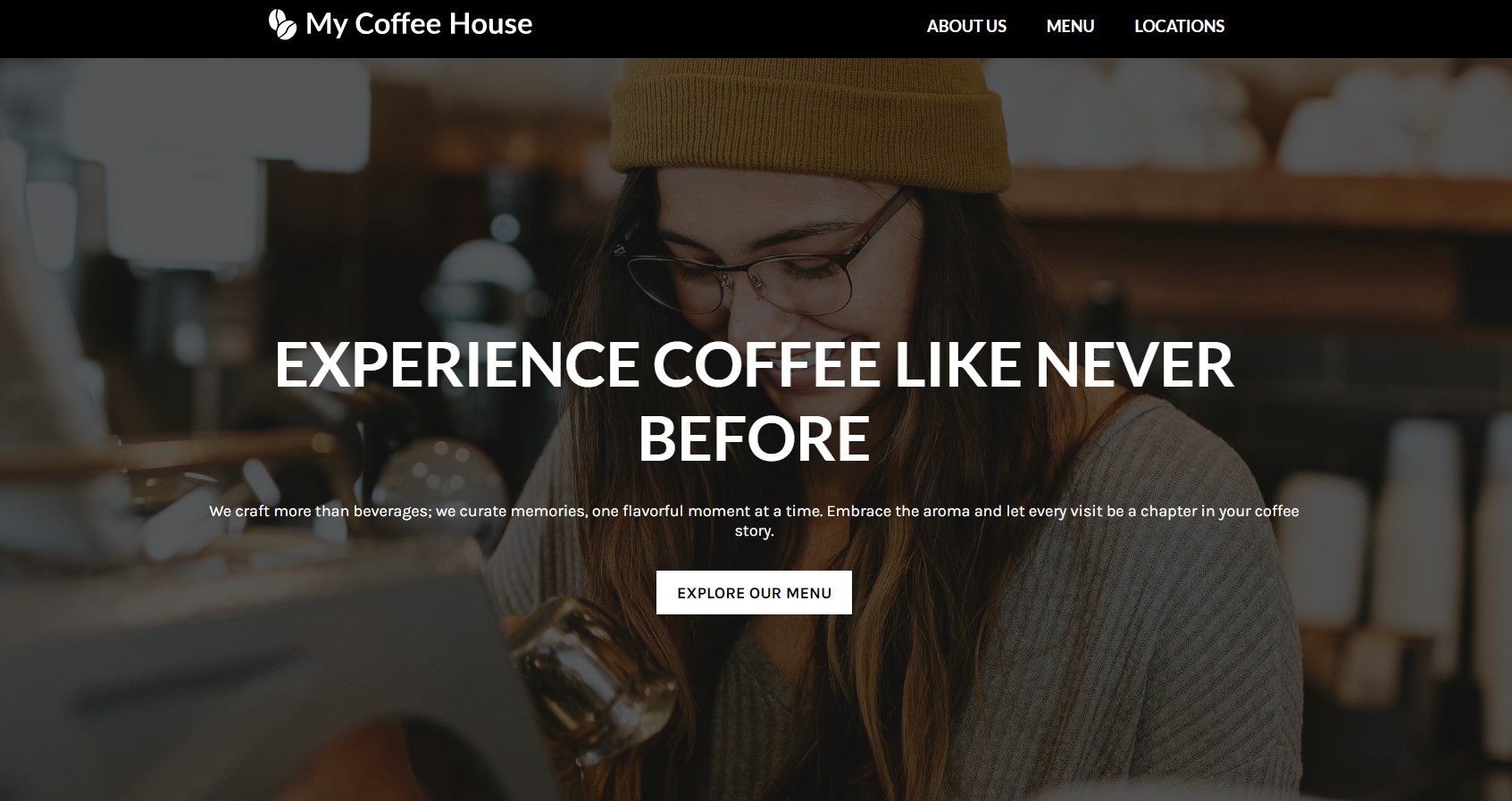 Coffee shop website